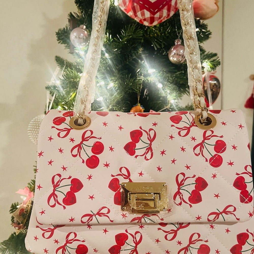 New Aldo Cherry Print Quilted Handbag